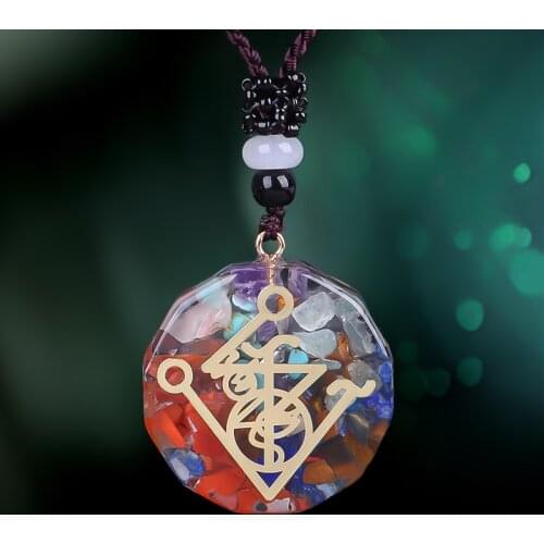 Orgonite Energy Healing Pendant Sacred Geometry Chakras Reiki Necklace Handmade Amulet Meditation Jewelry Gift Dropshipping