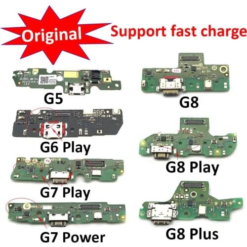 Original USB Charging Port Connector PCB Board For Moto G5 G6 G7 G8 E6 E6S Play G7 G8 Power Lite G8 G9 Plus E2020 One Power