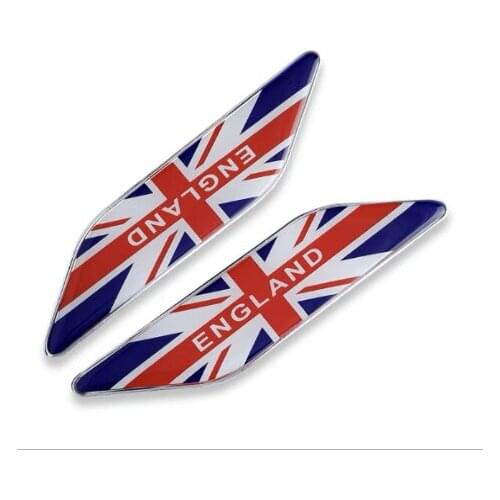 Pair England UK Flag Auto Fender Side Emblem Skirts Badge Decal Sticker Car Accessories