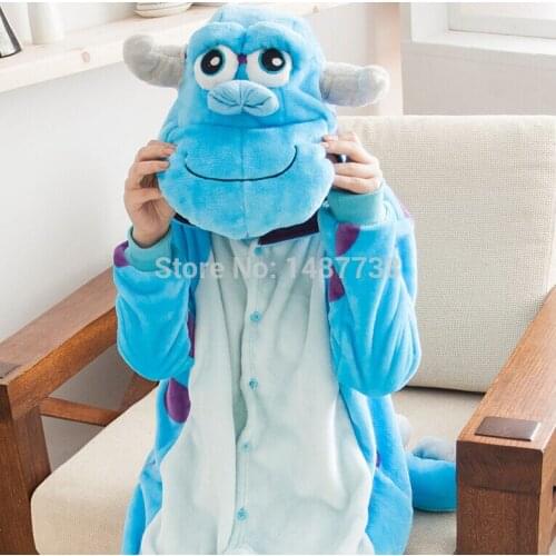 Kigurumi Blue Monster University Sulley Sullivan Onesies Pajamas Cartoon Costume Cosplay Pyjamas Party Dress Pijamas