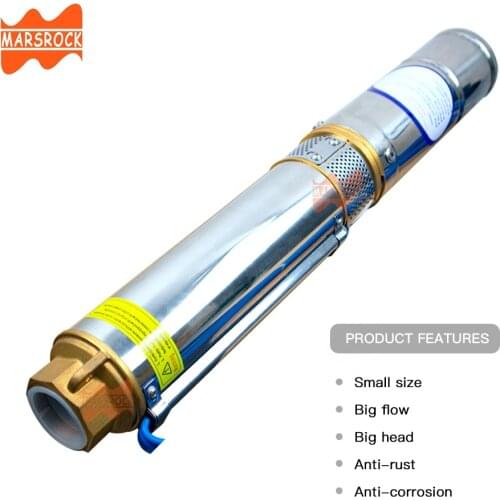 300W DC24V 2.5T to 30M 3 Inch Solar Water Pumps Stainless Steel Submersible Borehole Powered Deep Well Pump