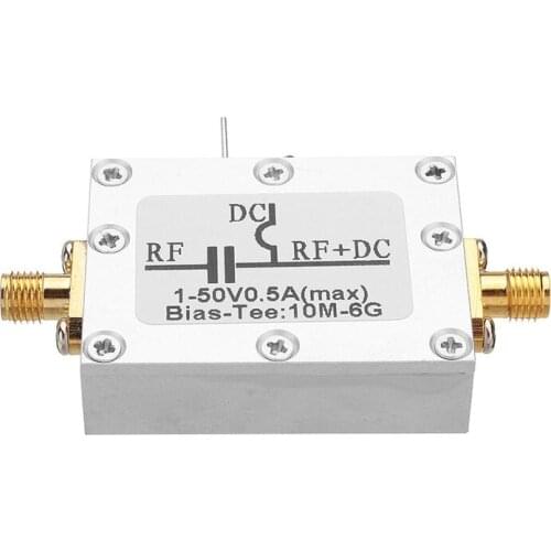 RF Biaser Bias Tee 10MHz-6GHz DC Blocker Coaxial Feed for HAM Radio RTL SDR LNA Low Noise Amplifier Bias Tee Drive