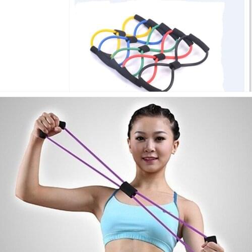 Resistance 8 Type Muscle Chest Expander Rope Yoga Tube Sports Pulling Exerciser Workout Fitness Exercise High Quality Wholesale
