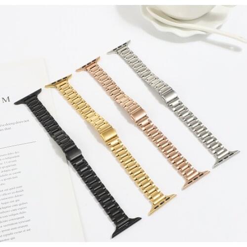 Narrow correa for iwatch band Stainless Steel bracelet for apple watch se 6 5 4 3 44mm 40mm 42mm 38mm women men thin slim strap