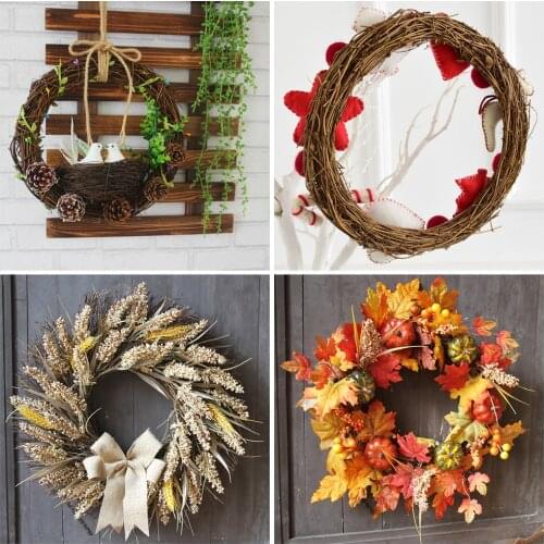 DIY Rattan Wreath Garland Wedding Christmas Decor House Bedroom Door Wreath Home Decoration 8/10/12/15/20/25/30/35/40/50cm