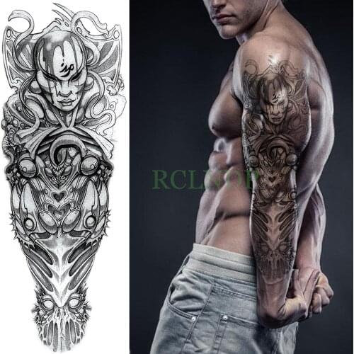 Waterproof Temporary Tattoo Sticker skull head full arm fake tatto flash tatoo sleeve tatouage large size for men women lady