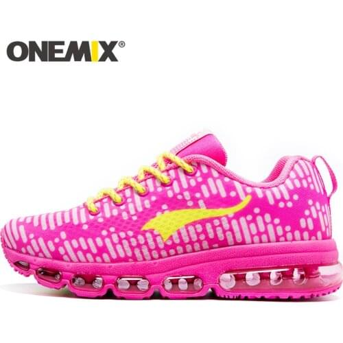 ONEMIX 2021 Fashion White Sneakers Women Black Running Shoes Walking Sneakers Lace Up Air Cushion Outdoor Female Sports Shoes