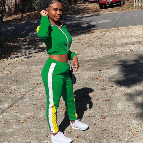 Casual Sporty 2 Piece Set Tracksuit Women Matching Sets Outfits Long Sleeve Workout Two Piece Set Top and Pants Co-ord Sets Fall