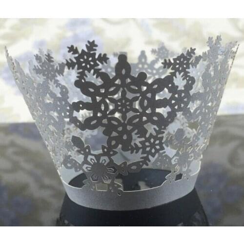 100PCS/LOT Lace Cupcake Wrappers Snowflakes Design Originality Cup Decoration Party Gift