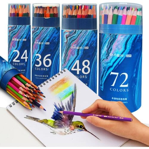12/18/24/36/48/72Pcs Watercolor Pencils Hexagon Wooden Handle Colored Pencil Set For Artist Painting Drawing Sketch Art Design