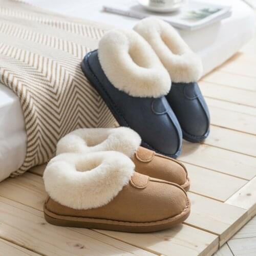 2020 Plus Plush Cotton Slippers At Home Thicken Winter Warm Plush Shoes for Men and Women