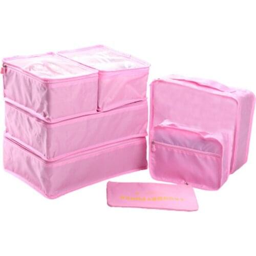 4SET / LOT Travel Stroage Bags Oxford Clothes Shoe Packing Cube Luggage Travel Bag Folding Suitcase Set