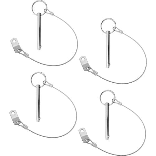 4 Pack Boat Bimini Top Quick Release Pin 5/16 inch 8mm with Lanyard