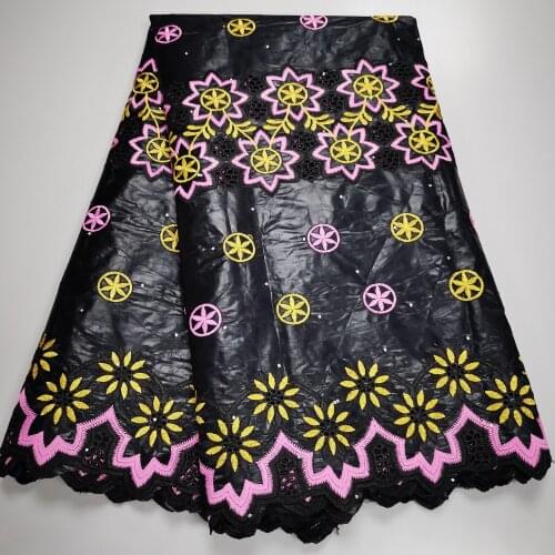 African Bazin Riche Fabric With Brode 2021 Latest Fashion Cotton Dry Embroidery Basin lace Fabric Guinea Brocade Fabrics 5Yards