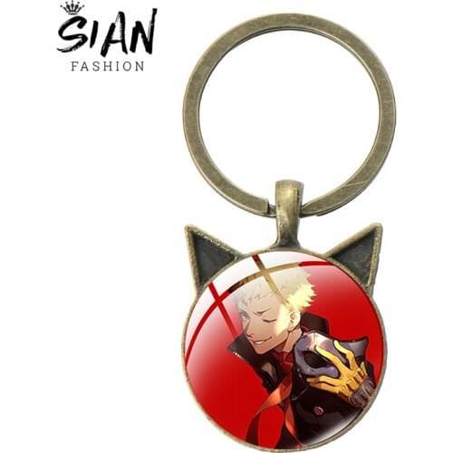 SIAN Persona 5 Cartoon Picture Anime Keychain Metal Car Keychains For Men Fashion Key Chain Ring Accessories Trinkets Jewelry