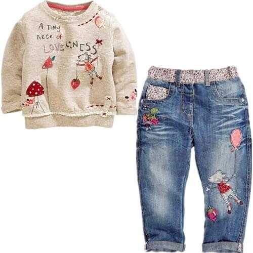 Cute causal kids sweatshirt pants set lovely graffiti pattern set for 2-8yrs children boys girls outerwear sport clothes set