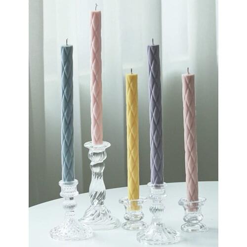 DIY Handmade Acrylic Candle Mold with Diamond Pattern Candle Making Supplies