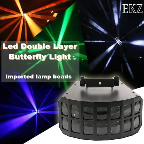 High Brightness 30W LED Double Layer Butterfly Light With Laser Effect DMX For Disco DJ Pub Wedding Party Stage Effect Lighting