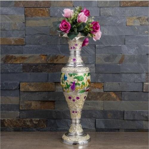 Europe H 22/39CM metal vase desktop decoracion hogar fornasetti vase large vase blue vase for living room decoration
