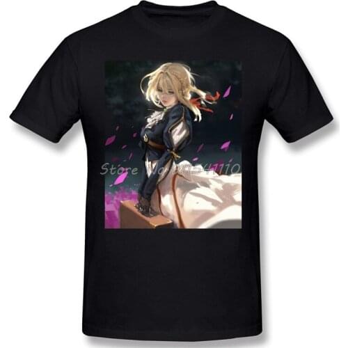 Violet Evergarden Gilbert Bougainvillea Claudia Anime Men 100% Cotton TShirt Graphic Plus Size Tops Cool Oversized Shirt 2020