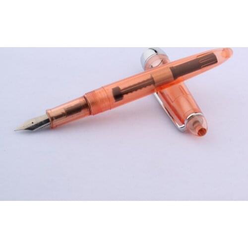 Jinhao 992 Orange Plastic Transparent Rotate Clip Classic Style Fountain Pen Business Office School Supplies Writing