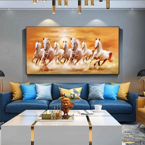 Running Horses Canvas Art Paintings On The Wall Modern Sunrise Landscape Posters And Prints Animals Wall Picture For Living Room