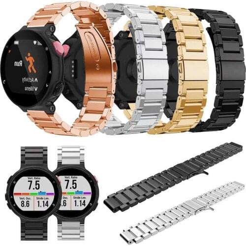 Classic Stainless Steel Bracelet for Garmin Forerunner 235/735/220/230/620/630 Watch Band Folding Buckle Strap Metal Belt