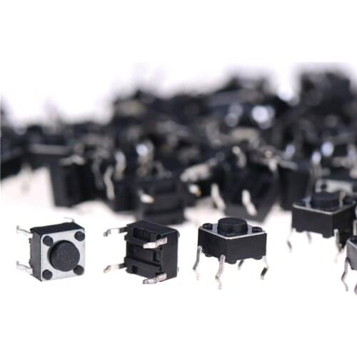 Push Button Switch 100Pcs 4pin Quality Mini Micro High Precision Momentary Tactile Best Quality 6x6x4.5mm
