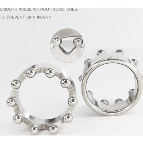 Stainless Steel Crown Glans Ring Cock Penis Ring Metal Ring Lock Four Ball Head Glans Ring Bondage Fetish Sex Toys MKR988