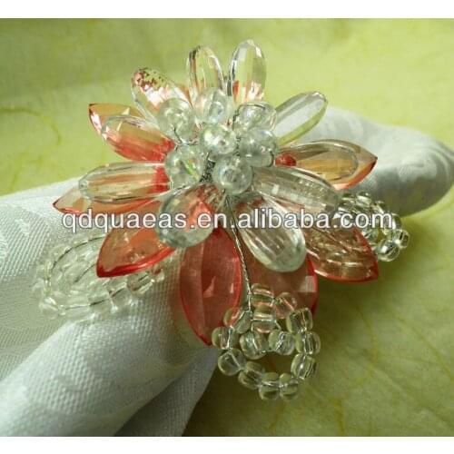 Red napkin rings acrylic wholesale, wedding decoration napkin holder