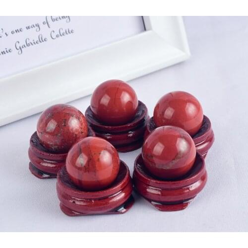 Crystal Engery Sphere Natural Red Jasper Hand Massage 20mm Healing Chakra Reiki Kegel Yoni Ben Wa Ball Home Decor Stone Minerals