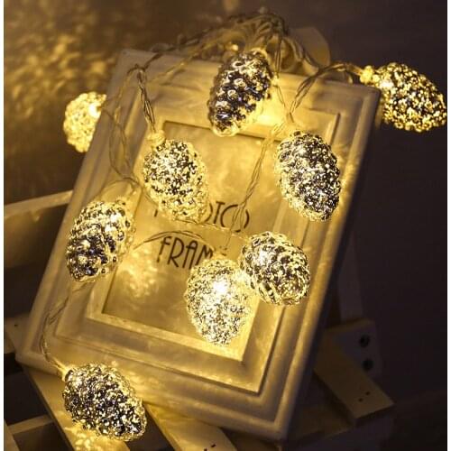 Cute Pine Cone Shaped Lights LED String Lights Battery Operated Birthday Party Decorations Holiday Decorations Christmas Gift