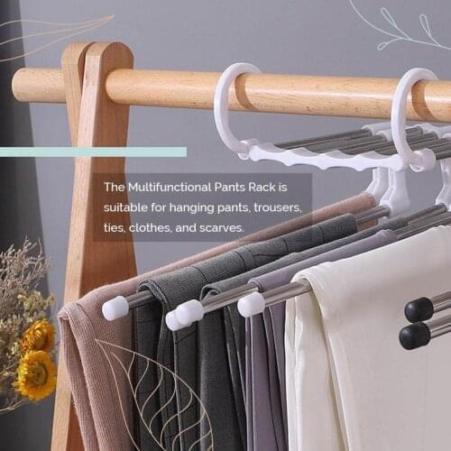 Multifunctional Trouser Storage Rack 5 In 1 Trouser Storage Rack Adjustable Trouser Wardrobe Organizer Stainless Steel Hanger