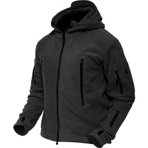 Winter Windproof Soft Shell Warm Hooded Fleece Jacket Men Outdoor Hiking Military Training Fishing Climbing Riding Tactical Coat