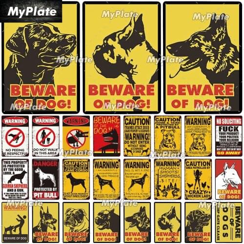 [MyPlate] Dog Metal Sign Vintage Plaque Animal Tin Sign Plate Wall Decor For Bar Club Man Cave Art Painting Poster Gift