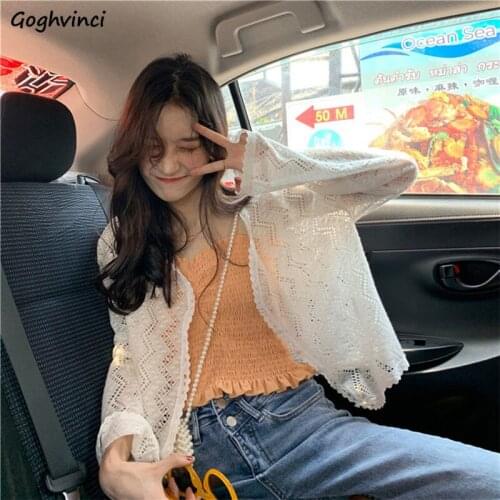 Shirts Women Long Sleeve Hollow Out Solid Simple Elegant Ulzzang Fashion All-match Streetwear Retro French Lovely Gentle Womens