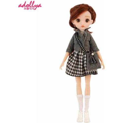 Adollya 11 Joints Dolls For Girls Female Body 1/6 BJD Doll Full Set Accessories With Clothes Skirt Shoes Dress Up Toys For Girls
