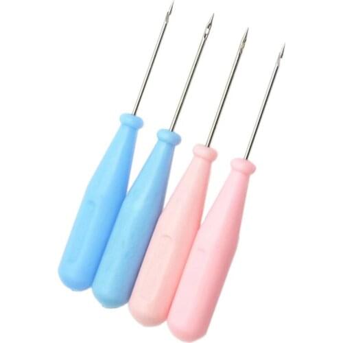 Nonvor Sewing Awl Shoes Bags Hole Hook Handmade Leather Tool Sewing Accessories Plastic Handle Cone Needle Shoe Repair Needles