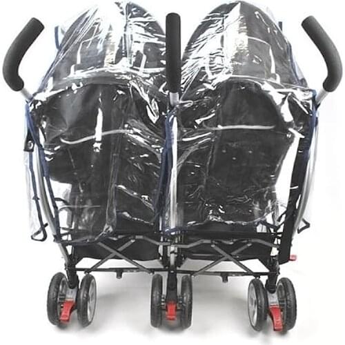 Universal Side-by-side Twin Stroller Rain Cover Adjustable And Windproof Cover Cart For Baby Transparent Dustproof Ventilat X6H9