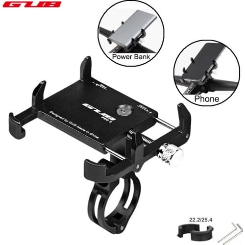 GUB 3.5-7.5 inch Universal Bicycle Phone Mount Holder Stand Aluminum Adjustable MTB Bike Motorcycle GPS Phone Power Bank Support