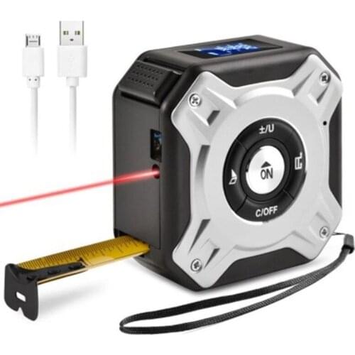 USB Rechargeable 40M Measure Digital Tape with Roll Cord Mode Measure Tape Impact Professional Measuring Tool