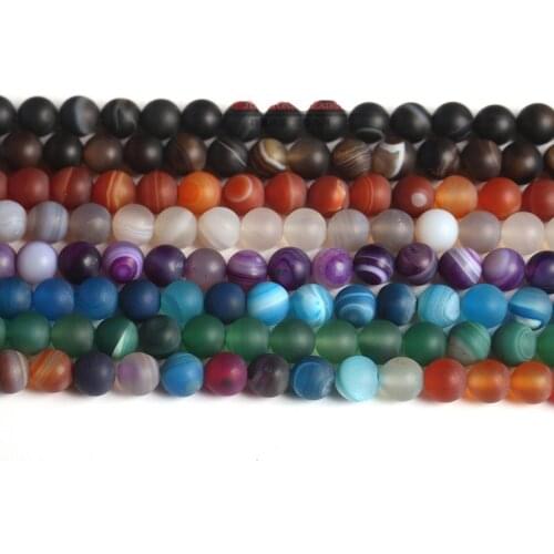1 Strand Vintage Matte Wrapping Wire Agates Stone Loose Beads 4-12mm Multi Size Colorful Prayer Spacer Beads DIY Jewelry Making