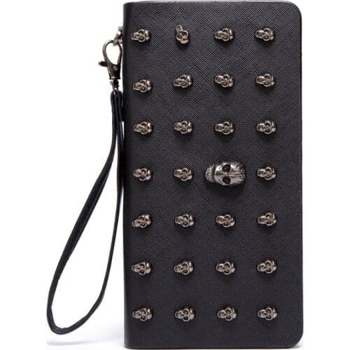 2021 Vintage Skull Wallets Women Long Handbag Zipper Wallet Skeleton Purse Clutch Card Holder Carteira Women Purse