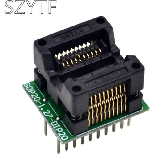 Top Quality Chip programmer SOP20 + 5 1.27 wide body SOP8 adapter socket to DIP20
