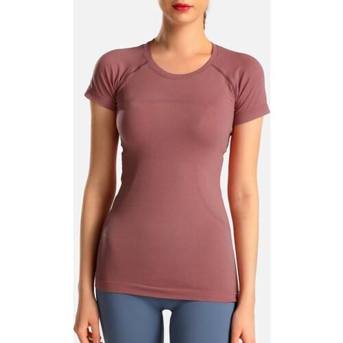 New 2.0 Womens Short Sleeve T-shirt Seamless Swiftly Tech Top Sports Breathable Fitness Yoga Suit V021