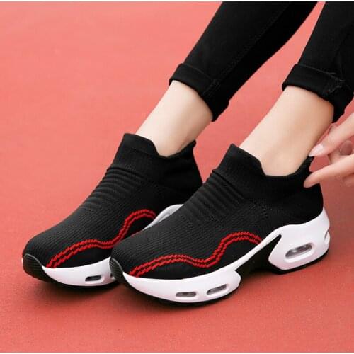Women Sneakers Slip-On Spring Summer Cushioning Sports Shoes for Female Wine Red Comfortable Womens Loafers Flats