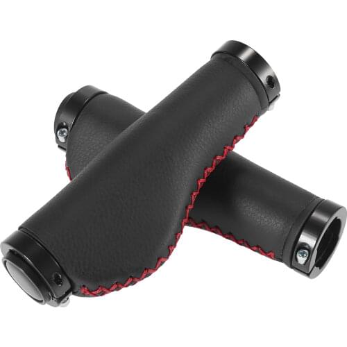 Uxcell 1 Pair Universal PU Leather Soft Non Slip Handlebar Grips Cover Protector for Mountain Bike Road Bicycle Black