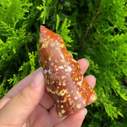 1Pcs Natural Ocean Jasper Flame Healing Crystal Stone Torch Energy Ocean Jasper Flame For Home Decoration