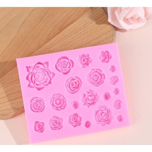 1Pcs Rose 3D silicone Soap Molds for Soap Making Handmade Non-toxic Pink Silicone Soap Candle Chocolates Mold Food Mold