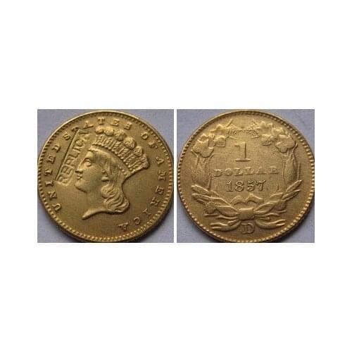 1 GOLD 1857-D copy coins